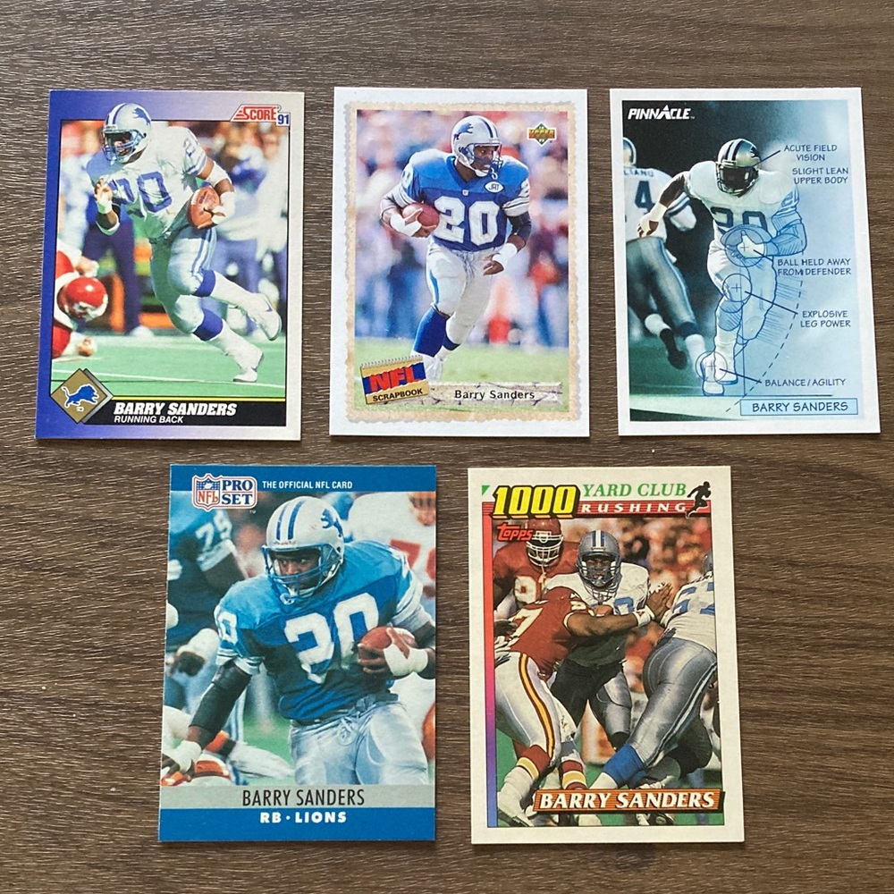 Barry Sanders Football Trading Card Set